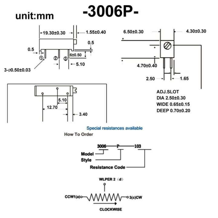 3006%20103%2010K%20Multiturn%20Precision%20Variable%20Resistor%20Cermet%2010K%20Ohm%20Potentiometer%2010K%20Ohm%20103%203%20Pin%20750mW%2019mm%20Trimpot%20Trimmer%20Side%20Linear%20Trimming%20Potentiometer%20VR%20Pot%20Electrical%20Circuitry%20&%20Parts%20-%20Image%205