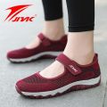 JMK Middle-Aged and Elderly Walking Shoes Women's Shoes Summer Grandma Sandals Soft Bottom Non-Slip Breathable Mesh Casual Mom Shoes.
