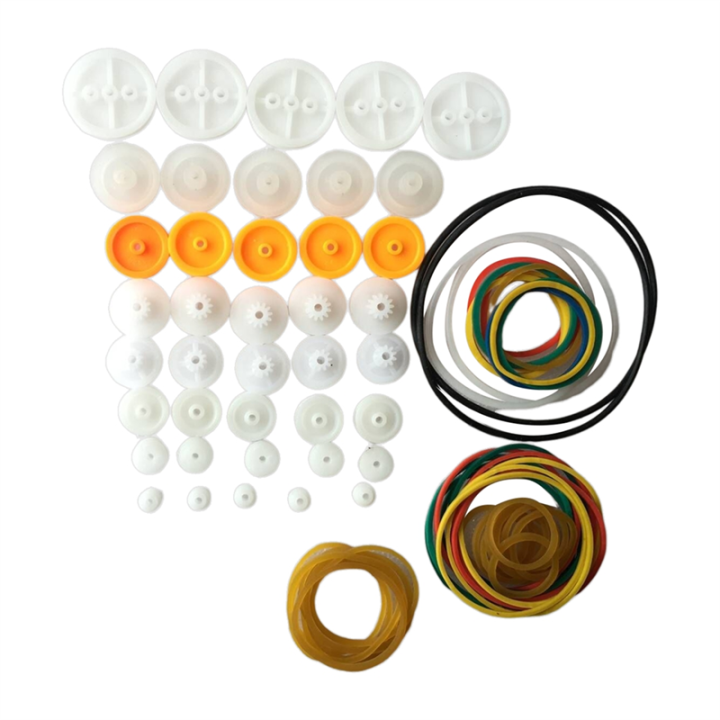 84Pcs Drive Round Belt Pulley Rubber Band Combination Set
