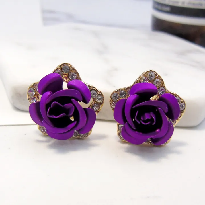 Korean%20Version%20Of%20Sweet%20Stereo%20Flower%20Earrings%20Rose%20Pentagon%20Mini%20Earrings%20Female%20Bridal%20Earrings%20-%20%20Ear%20Ring%20-%20Ear%20Ring%20-%20Image%202