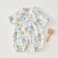 Baby jumpsuit, gauze, summer short sleeved monk clothing, newborn diaper, bamboo fiber baby romper, outdoor clothing.