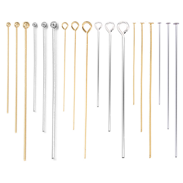 50/100Pcs Gold Color Stainless Steel Heads Eye Flat Head Pin Ball Head Pins for DIY Earrings Jewelry Making Accessories