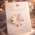 Premium Hijab Pin & Brooch Set - Adjustable Waist Pin for Shari/Dress/Trouser - 2 Pcs Set Stone & Pearl Safety Pins for Women. 