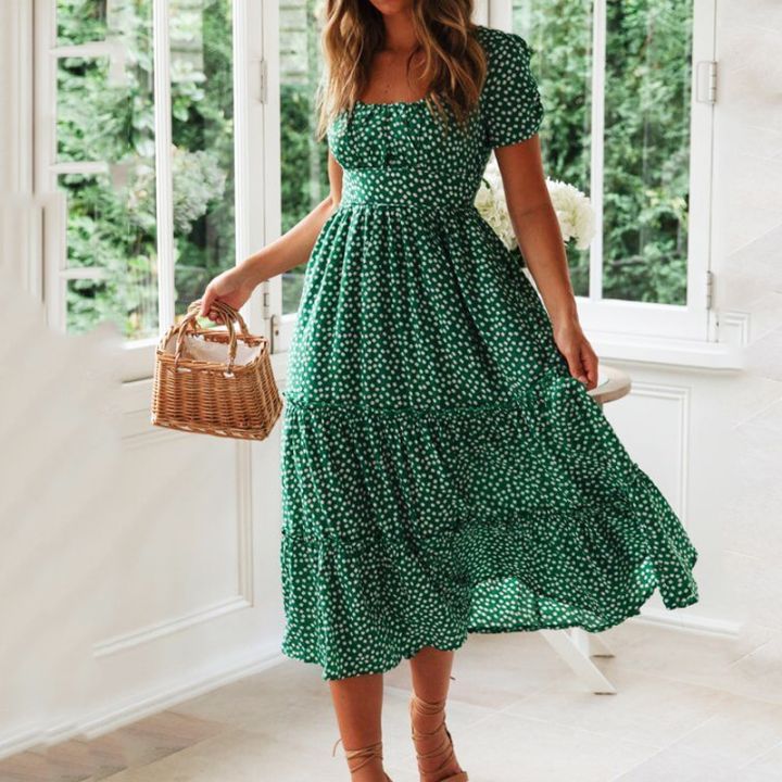 Vestidos%20Vintage%20Vintage%20Print%20Puff%20Sleeve%20Summer%20Beach%20Sweet%20Dresses%20Casual%20Square%20Collar%20Floral%20Maxi%20Long%20Dress%202021%20Festa%20-%20Image%204