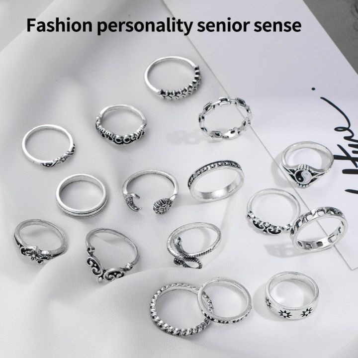 New%20Style%20Gossip%20Snake%20Leaf%20Flower%20Heart%20Butterfly%20Pearl%20Chain%20Oil%20Dripping%20Joint%20Ring%20Set%20Personality%20Retro%20Trend%20Ring%20-%20Image%206