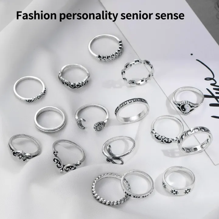 New%20Style%20Gossip%20Snake%20Leaf%20Flower%20Heart%20Butterfly%20Pearl%20Chain%20Oil%20Dripping%20Joint%20Ring%20Set%20Personality%20Retro%20Trend%20Ring%20-%20Image%206