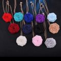 Hot Bridegroom Wedding Brooches Cloth Art Rose Flower Lapel Pin Well-designed Badge Tassel Chain Chest Brooch Fashion Badge. 