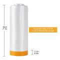 4 Rolls Clear Plastic Sheeting 4.9X 65.5 Ft Pre-Taped Masking Film Drop Cloths for Painting Automotive Painting Covering. 