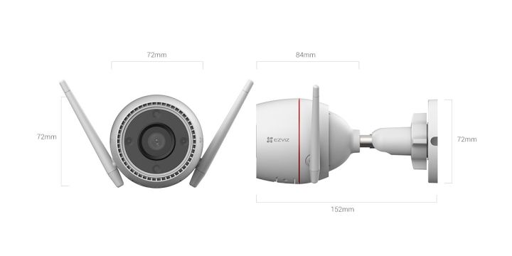 EZVIZ H3c 2K 3MP, 2304 × 1296  Wi-Fi Smart Home Camera Full Color with audio storage SLOT upto 512GB Waterproof Wifi Camera