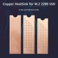 0.8/1mm/2mm Lap Copper Solid State Hard Disk Cooler Radiator M.2 Nvme Ssd Heatsink With Thermal Pad For M.2 2242 2280. 
