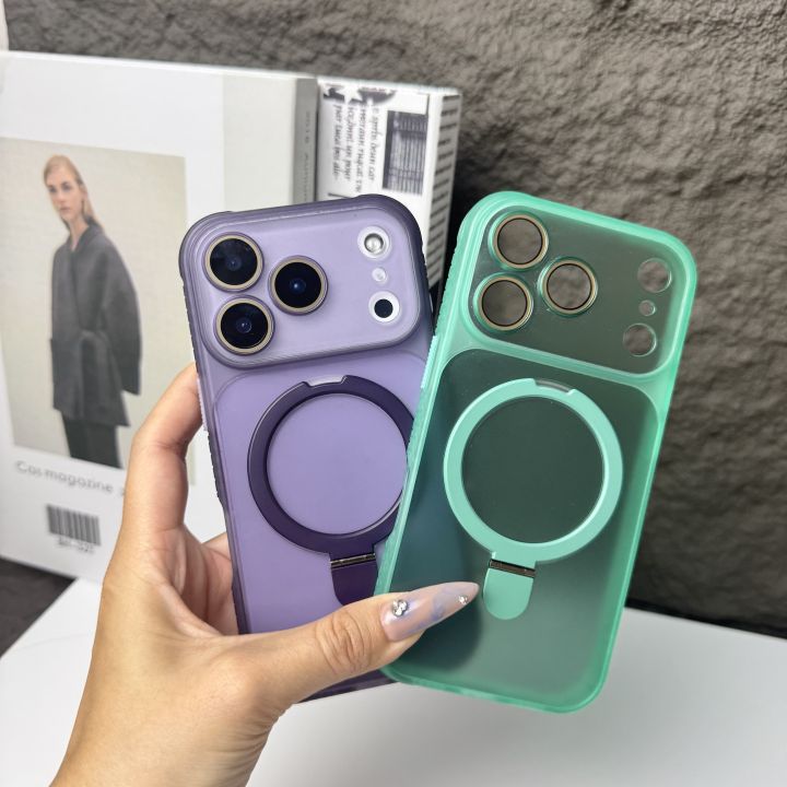 HOCE%20Metal%20Ring%20Stand%20Magnetic%20Cases%20For%20iPhone%2017%2016%2015%2014%2013%2012%2011%20Pro%20Max%20Plus%20MagSafe%20Case%20With%20Lens%20Film%20Protector%20Shockproof%20Frosted%20Back%20Phone%20Cover%20-%20Image%206