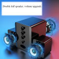 Mini Desktop Computer Subwoofer PE Triple Full Horn Knob Adjusted Stereo Subwoofer Bass Speaker for PC Laptop. 