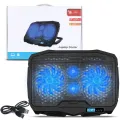 TCLP S-18 Laptop Cooling Pad 4 Fans 2 USB Ports Air Cooler Blue LED Lights for 10-16 Laptop Lindaa.