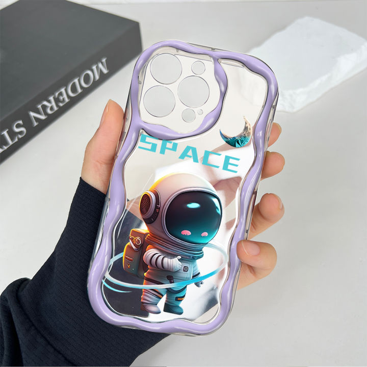 BILI%20for%20OPPO%20A58%204G%20Back%20Cover%20Cute%20Astronaut%20Pattern%20Cream%20Texture%20Wavy%20Soft%20Silicone%20Mobile%20Phone%20Covers%20-%20Image%204