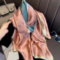 summer silk scarf for women brocade printing extended thin outer decoration scarf beach towel. 