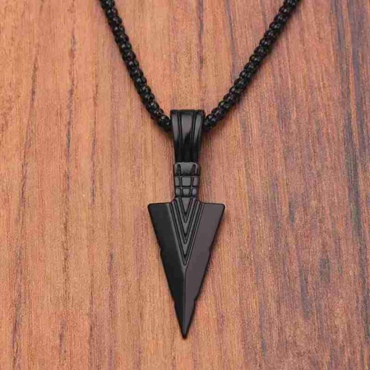 Black%20Pendant%20%20Arrow%20Design%20Necklace%20For%20Men%20Women%20Stainless%20Steel%20Chain%20Necklace%20-%20Image%202