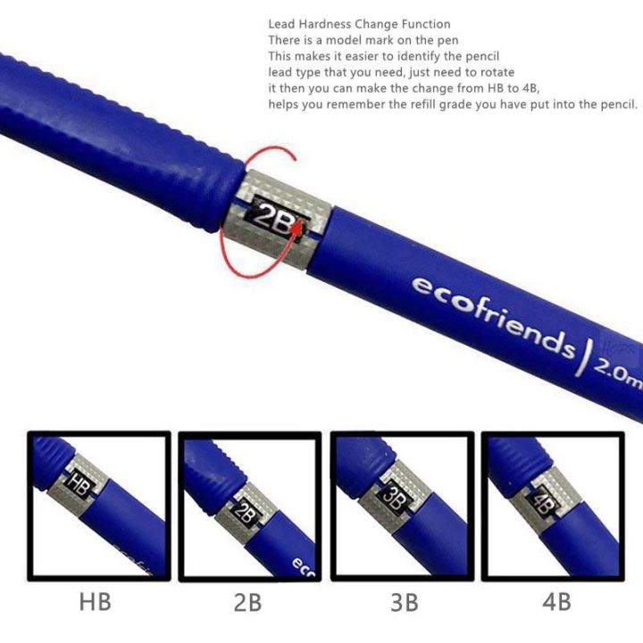 2.0mm%20Mechanical%20Pencil%20Set%202B%20Automatic%20Pencils%20with%20Color/Black%20Lead%20Refills%20for%20Draft%20Drawing,%20Writing,%20Crafting,%20Art%20Sketch%20-%20Image%204