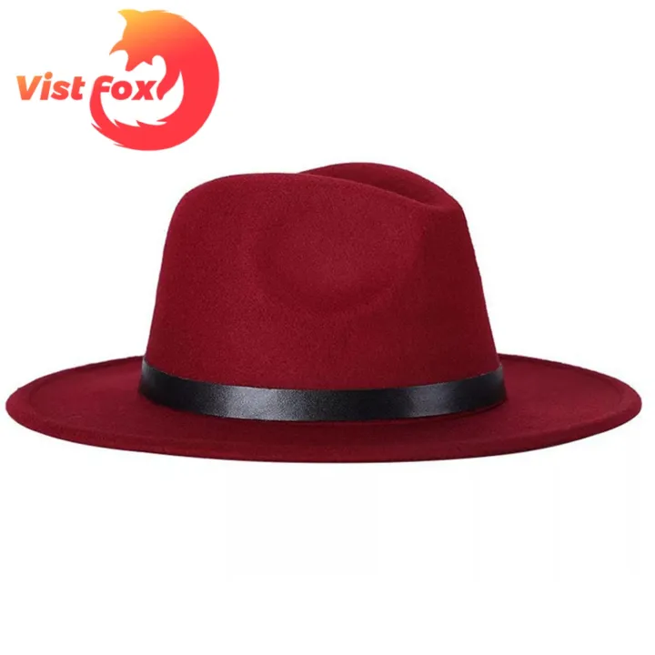 %EF%BC%88New%EF%BC%89Vit%20Fox%20Fedora%20Hat%20With%20Buckle%20Pure%20Color%20Fedora%20Hat%20-%20Image%209