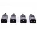 4PCS IEC C14 Male Inline Chassis Socket Plug Rewireable Mains Power Connector. 