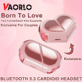 New Fashionable Bluetooth Wireless Headphone Heart Shaped TWS Headset Women's Heart Shaped In-Ear Earbuds Couple Earphone Presen.