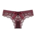 Low Rise Sexy Lace Thongs Plus Size Solid T Back Panty for Women S-XL Hollow Thin Thongs Panties for Girls Underwear Bow.