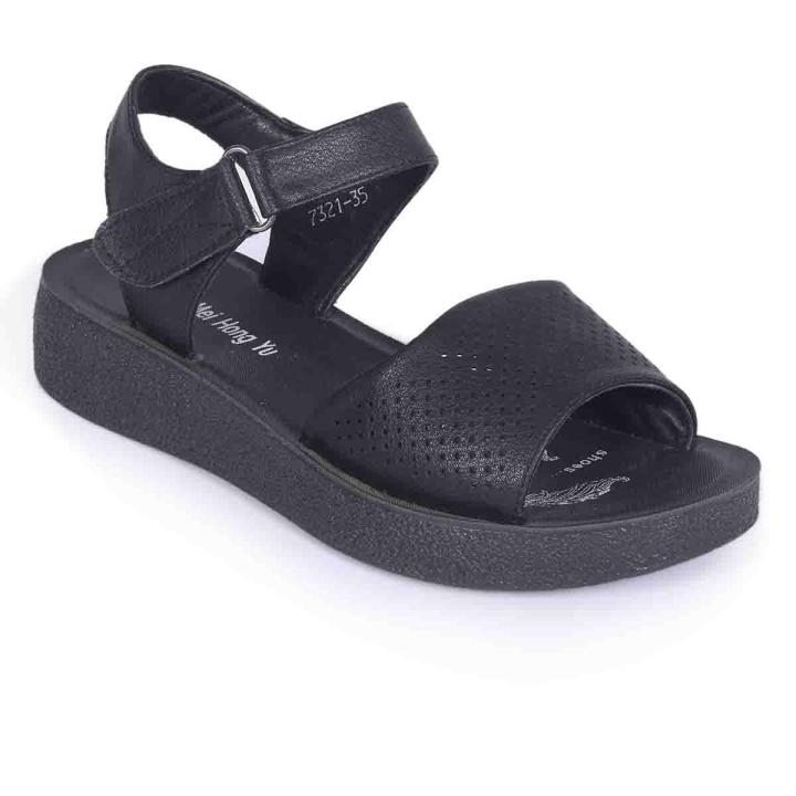 Black PU Leather Wedges For Women