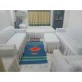 White Color Turkey Stretchable Sofa Cover 3+2+1 seat. 