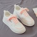 2024 Spring New All-Match Real Soft Leather White Shoes Women's Sports Casual Daddy Shoes ins Trendy Hot Sneakers. 