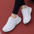 Cross-border plus size women's shoes fly woven mesh outdoor sports shoes for students casual and versatile running shoes for women are light and breathable.