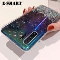 For Samsung Galaxy Note 10 Plus Case Glitter Silicone Soft Back Covers Starry Sky String Glitter Transparent Space Stars Moon Samsung Note10 Plus Back Cover.