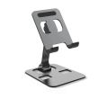 Universal All Aluminum Alloy Mobile Stand Foldable & Rotatable Metal Phone Holder Tablet Stand For Tablet, Smartphone & iPad - Black.