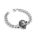 Lion Head Bracelet Harbar Design Thick Stainless Steel Accessories Men and Bird Bracelet Hand 22CM. 