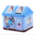 Metal House Shaped Coin Box Cartoon Kids Money Box Piggy Bank for Kids. 