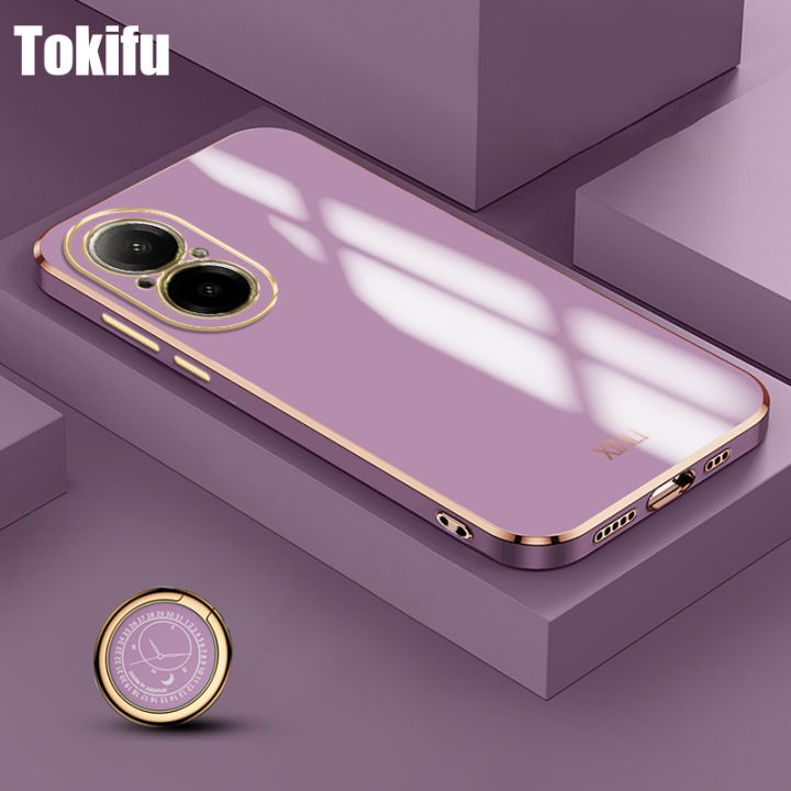 Tokifu For Realme C67 4G Deluxe Fashion 6D Electroplate Border Shiny Phone Back Cover Soft Silicone Case