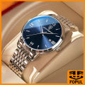 Fopul Mall Men's Luxury Metal Quartz Watch with Calendar - Premium Business and Casual Timepiece Watches. 