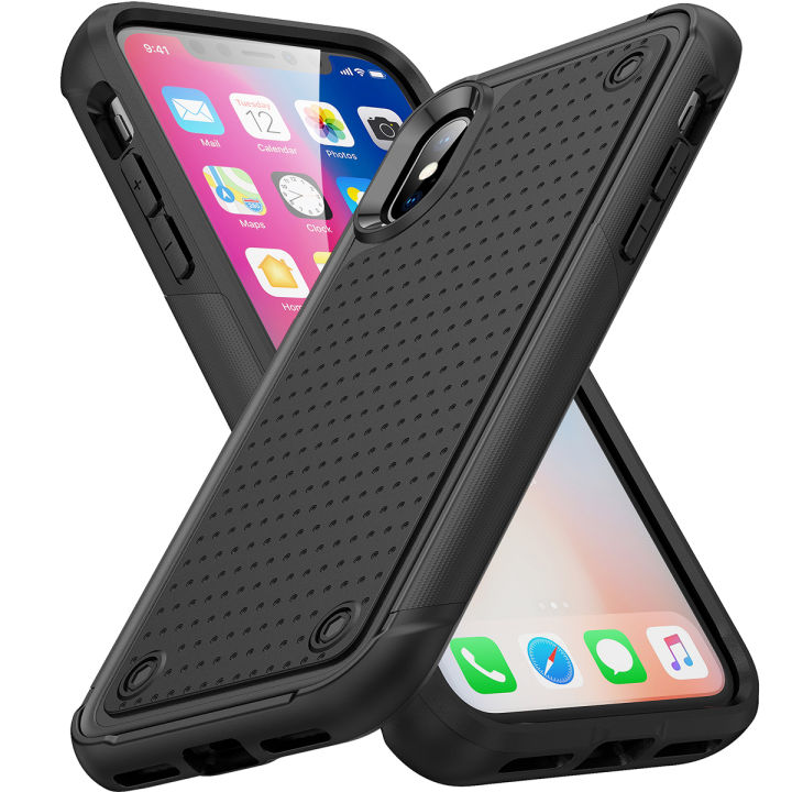 Anti-fall%202%20in%201%20Heavy%20Duty%20Armor%20Case%20For%20iPhone%20XS%20/%20iPhone%20X%20Phone%20Case%20Shockproof%20Soft%20Casing%20Hard%20Back%20Cover%20-%20Image%202
