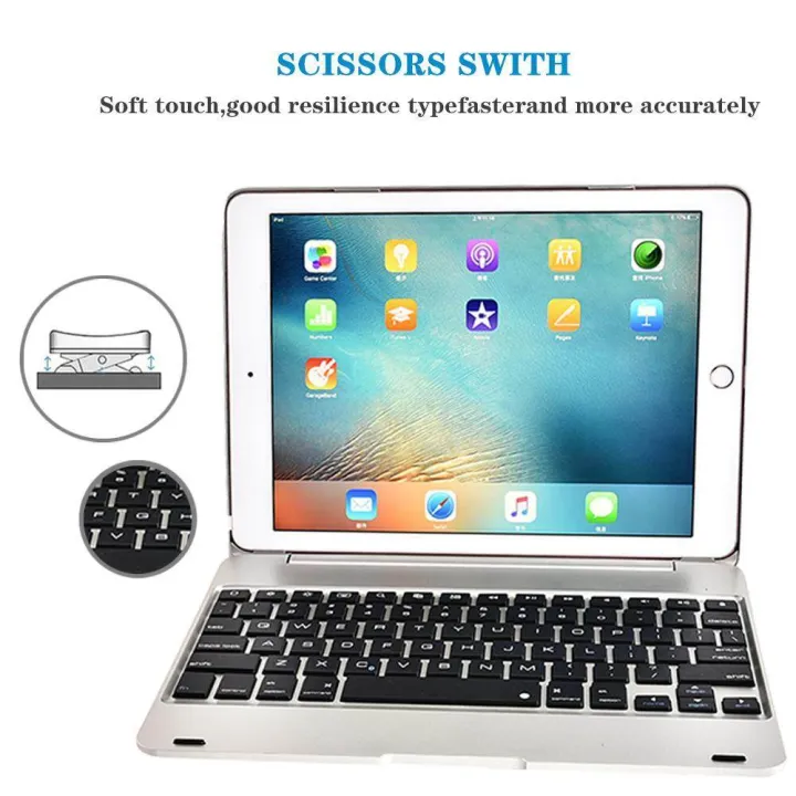 IPad%20Pro%209.7%20Keyboard%20Case%20F19%20Wireless%20Bluetooth%20Air%202%20Keyboard%20Cover%20With%20Auto%20Sleep%20/%20Wake%20IPad%20Air%202/Pro%209.7%20Inches(Sliver)%20-%20Image%205