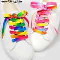 1Pair Colorful Shoelaces Rainbow Gradient Flat Shoe laces For Canvas Casual Shoes Chromatic Colour Shoelace 80CM/100CM/120CM/150. 