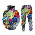 New Hip Hop 3D Cartoon Printed Tracksuit Set Man Woman Hoodie+Pants 2pcs Sets Fashion Sportwear Spring Autumn Pullover Clothing. 