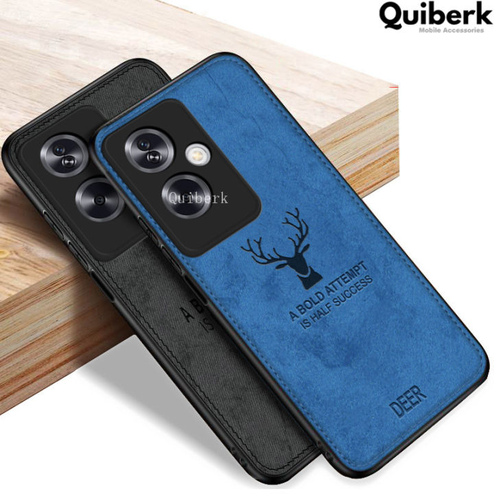 Quiberk for OPPO A79 5G / OnePlus Nord N30 SE Case Fabric Deer Cloth Vintage Shockproof Protective Phone Back Cover
