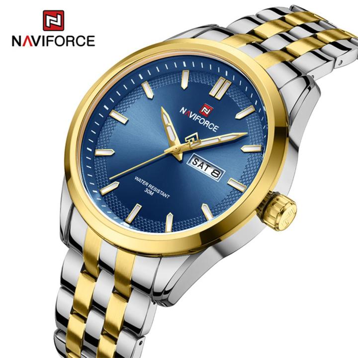 NAVIFORCE%209203%20%20Business%20mens%20watches%20stainless%20steel%20strap%20%20with%20Day%20Quartz%20Wristwatches%20-For%20Silver%20&%20Gold%20Colour%20-%20Image%202