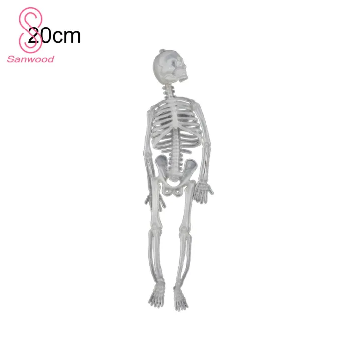 Portable Skull Prop Attractive Plastic Funny Halloween Luminous Skeleton Body Toy Sculpture for Festival