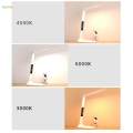 Table Lamp LED Desk Lamp with Clock Date Temperature Adjustable Eye Protection Touch Control Reading Lamp for Living Room Bedroom Study Home , Plug in. 