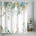 Digital shower curtain cross-border plant flower waterproof polyester bathroom four-piece set of dry and wet separation moisture-proof and mildew-proof isolation curtain.