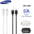 Original Samsung 5A Super Fast Charging USB C to Type C Cable For Galaxy S24 Ultra S23 Ultra S22 S21 Plus S20 Note 20 Note 10+ A54 A34 A24 A14 Tab S9 Ultra PD 3.0 Type C.