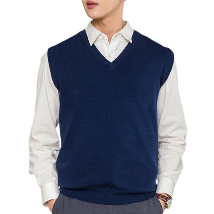 Men%20Knitted%20Vest%20Sleeveless%20Loose%20Warm%20Sweater%20Vest%20Men%20Solid%20Color%20V-neck%20Pullover%20Waistcoat%20Sweater%20Vest%20Top%20ropa%20hombre%20-%20Image%206