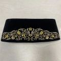 Cotton Muslim Worship Hat Fashion Embroidery Black India Caps Muslim Hat Men.