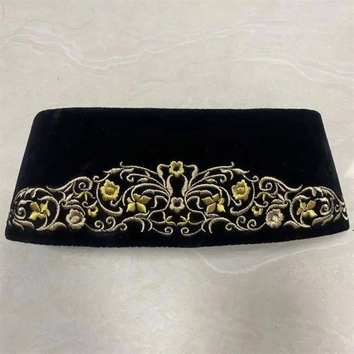 Cotton%20Muslim%20Worship%20Hat%20Fashion%20Embroidery%20Black%20India%20Caps%20Muslim%20Hat%20Men%20-%20Image%204