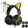 SOMIC GS510 Touch Light Effect Wired Game Cat Ear Headset With Mic Wired/2.4G Wireless Computer Game Live Broadcast Girl Headset. 