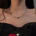 Dark Spicy Girl Double Layered Butterfly Pendant Necklaces Collar Chain for Women New Sweet and Cool Clavicle Chain Y2K Jewelry Gift Girls Necklace.